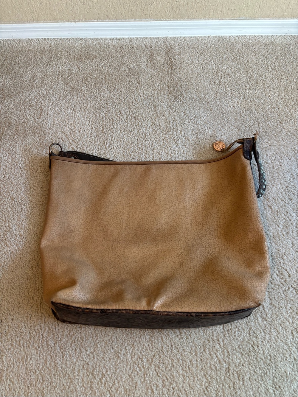 Double J Saddlery Studded Dark Brown Leather Shoulder Bag - Picture 2 of 3